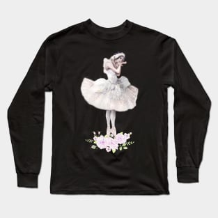 white swan Ballerina Long Sleeve T-Shirt